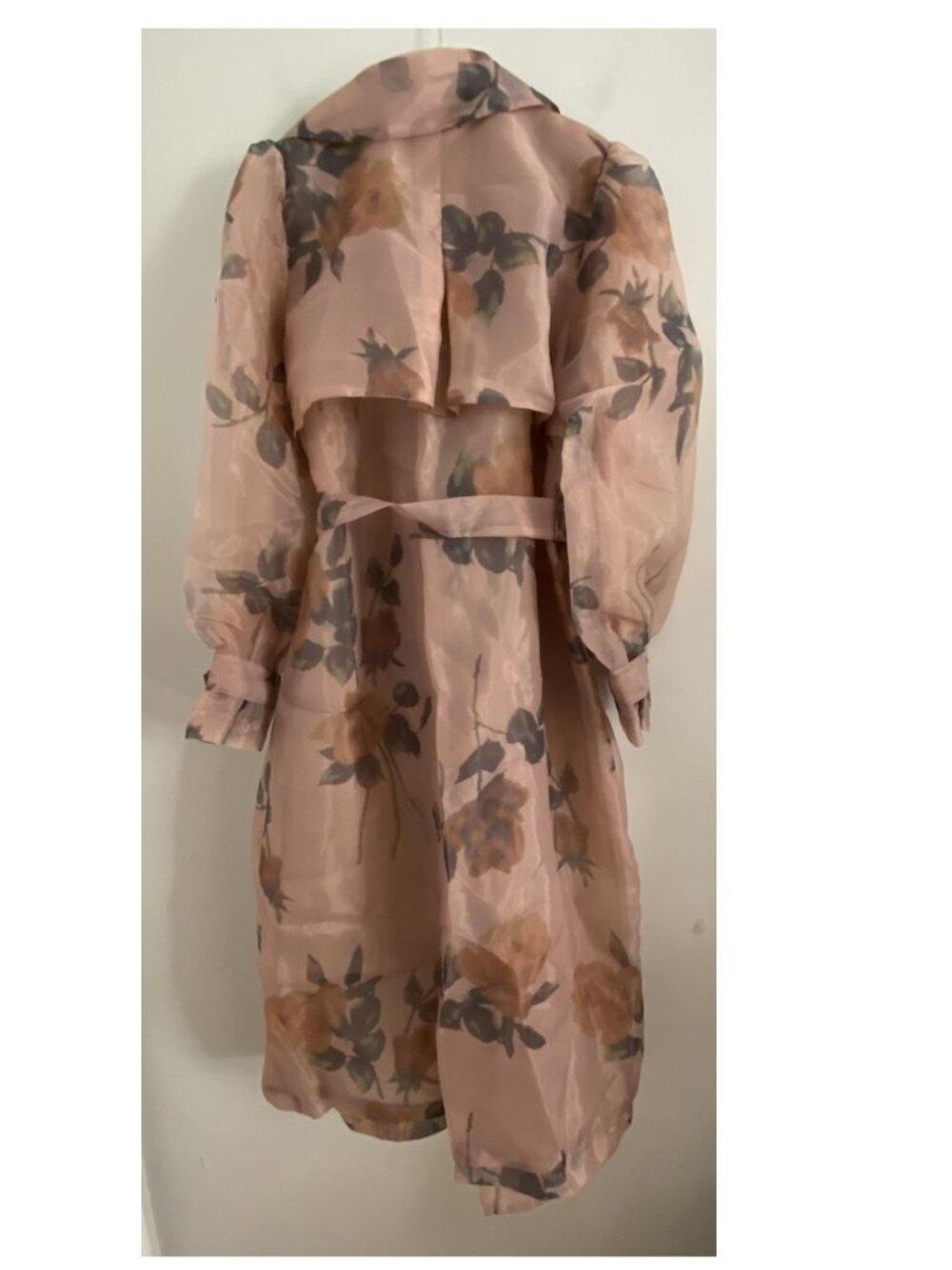 Anthropologie NVLT Organza floral Trench Coat SIZE M new with tag - Picture 6 of 9